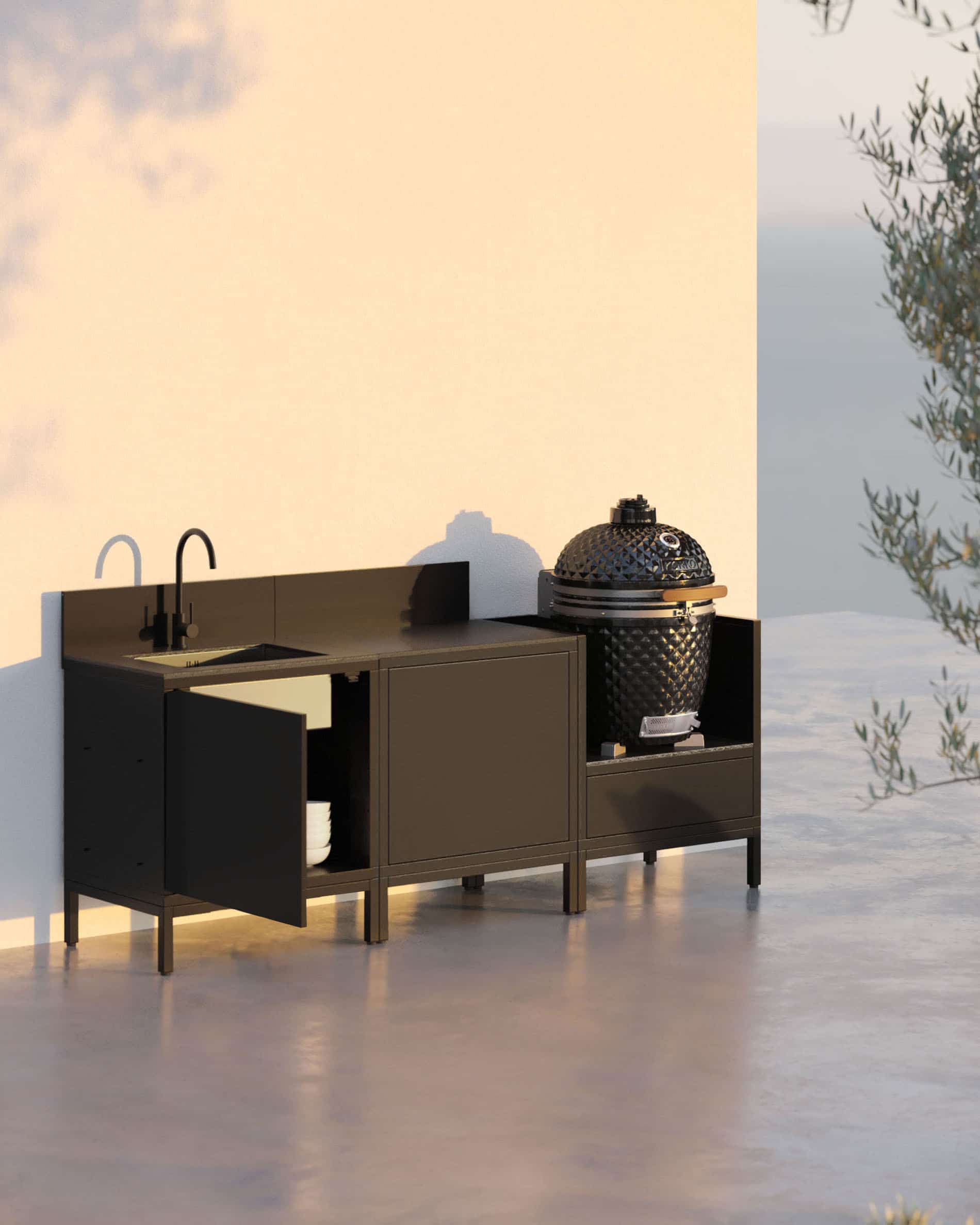 Cuisine d'extérieur PILOTIS - 3 modules avec évier pour Kokko - Image 6